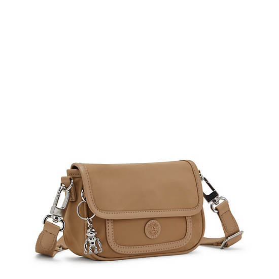 Kipling Inaki Small Crossbody Bag Handbag Soft Almond | AU 1273NW